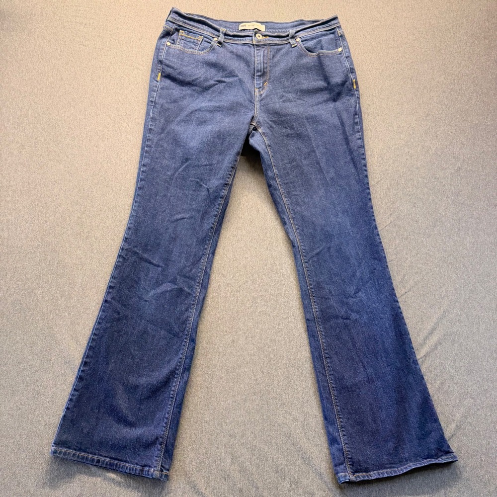 Levis 515 Boot Cut Jeans Mens Blue Denim Stretch Pants 14 L 35x32
